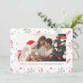 明るいメリークリスマスフォトクリスマスの要素 シーズンカード (スタンド正面)