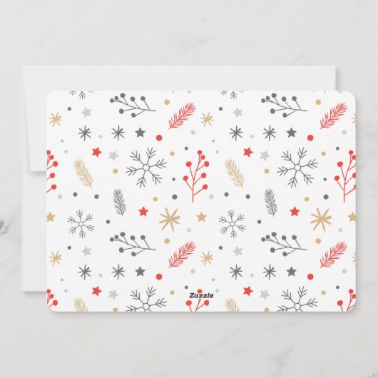 明るいメリークリスマスフォトクリスマスの要素 シーズンカード (裏面)