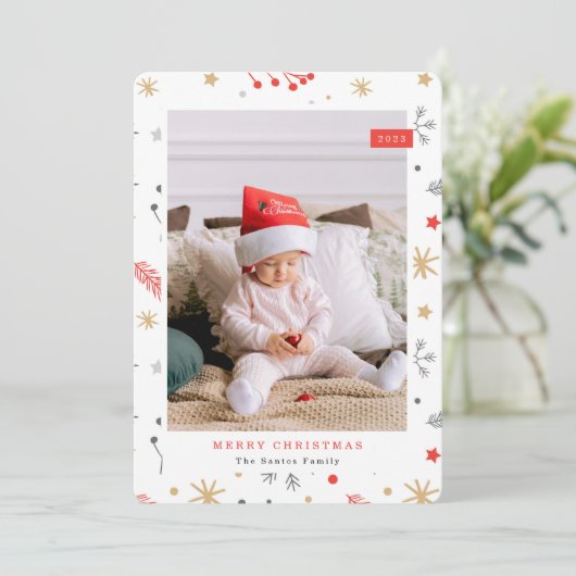 明るいメリークリスマスフォトクリスマスエレメントHo シーズンカード (スタンド正面)