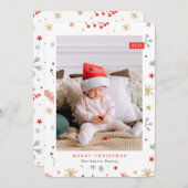 明るいメリークリスマスフォトクリスマスエレメントHo シーズンカード (正面/裏面)