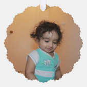 明るいメリークリスマスフォトベビーキッドカスタムかわいい オーナメントカード (正面)