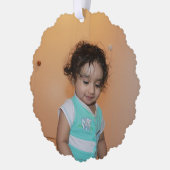 明るいメリークリスマスフォトベビーキッドカスタムかわいい オーナメントカード (左)