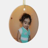 明るいメリークリスマスフォトベビーキッドカスタムかわいい セラミックオーナメント (右)