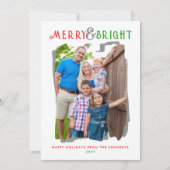 明るいメリークリスマスプレド家族の写真 シーズンカード (正面)