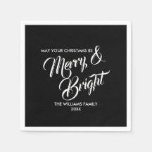 明るいメリークリスマスホリデーペーパーナプキン