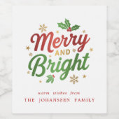 明るいメリークリスマスモダントレンディーフェスティバル ワインラベル (シングルラベル)