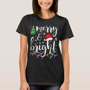 明るいメリークリスマスライトおもしろいファミリーChr Tシャツ