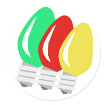 明るいメリークリスマスライトのステッカー