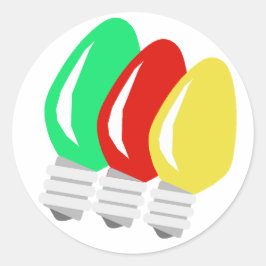 明るいメリークリスマスライトのステッカー ラウンドシール