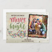明るいメリークリスマスライトのフォトカード シーズンカード (正面/裏面)