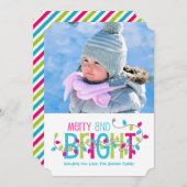 明るいメリークリスマスライトのフォトカード シーズンカード (正面/裏面)