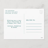 明るいメリークリスマスライトの写真なし シーズンポストカード (裏面)