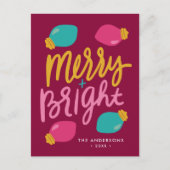 明るいメリークリスマスライトの写真なし シーズンポストカード (正面)