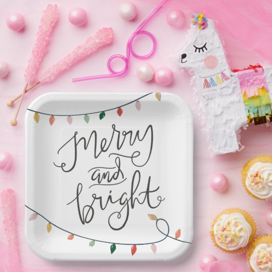 明るいメリークリスマスライトフェスティバル ペーパープレート (パーティー)