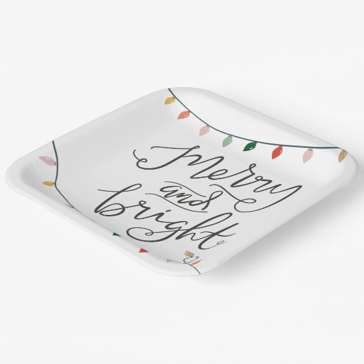 明るいメリークリスマスライトフェスティバル ペーパープレート (傾斜あり)