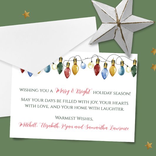 明るいメリークリスマスライトホリデーカード シーズンカード