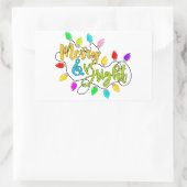 明るいメリークリスマスライト長方形ステッカー 長方形シール (バッグ)