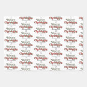 明るいメリークリスマス写真キャンディケインレッド白 ラッピングペーパーシート (正面3)