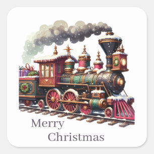 明るいメリークリスマス列車 スクエアシール