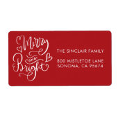 明るいメリークリスマス差出人住所 ラベル (正面)