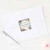 明るいメリークリスマス・キャンドルのシール スクエアシール (封筒)