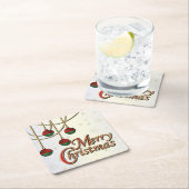 明るいメリークリスマス スクエアペーパーコースター (インサイチュ)