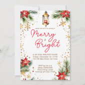 明るいメリークリスマス・ディナー・パーティー・ランタン 招待状 (正面)