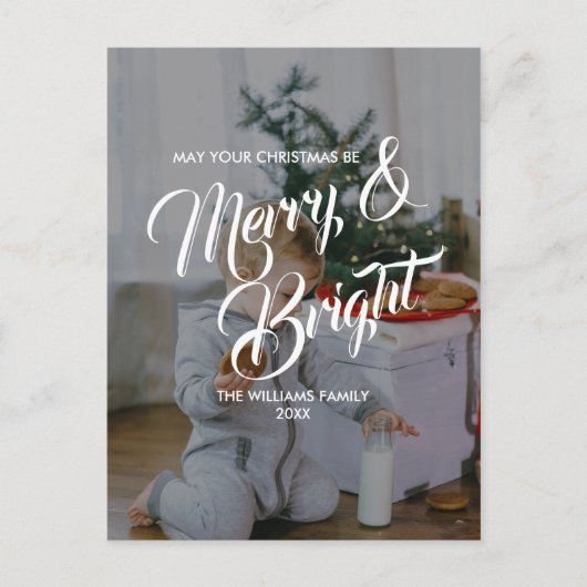 明るいメリークリスマス・ホリデー写真はがき シーズンポストカード (正面)