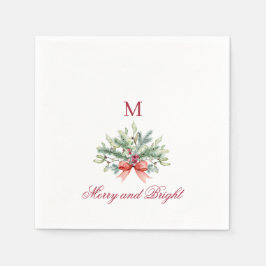 明るいメリークリスマス・ホリデー・グリーン スタンダードカクテルナプキン