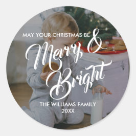 明るいメリークリスマス・ホリデー・ステッカー ラウンドシール