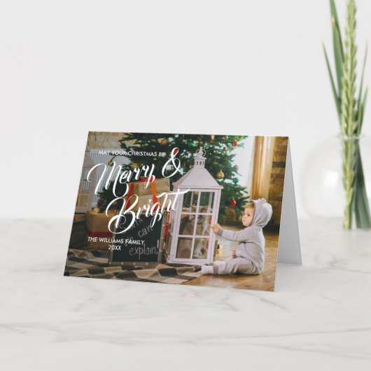 明るいメリークリスマス・ホリデー・フォト・カード カード (正面)