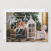 明るいメリークリスマス・ホリデー・フォト・カード 招待状 (正面)