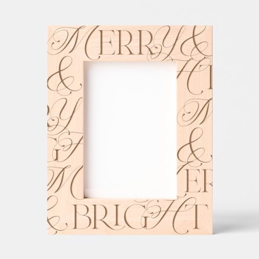 明るいメリークリスマス レーザー彫刻フレーム (正面)