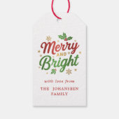 明るいメリークリモダンスマスレッド・ホリー・ベリー ギフトタグ (裏面)