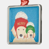 明るいメリーゴールデンドッグスクリスマスオーナメント2022 メタルオーナメント (左)