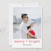 明るいメリーシンプルな赤フラットホリデーカード シーズンカード (正面)