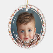 明るいメリースイーツのカスタム子供写真 セラミックオーナメント (左)