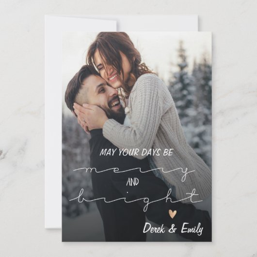 明るいメリースクリプかわいらしト写真ハッピーホリデー (正面)