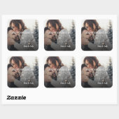 明るいメリースクリプかわいらしト写真ハッピーホリデー スクエアシール (シート)