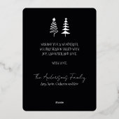 明るいメリースクリプエレガントトの松の木クリスマス 箔シーズンカード (裏面)