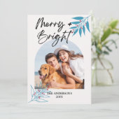 明るいメリースクリプエレガントトアーチ4写真クリスマス シーズンカード (スタンド正面)
