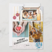明るいメリースクリプエレガントトアーチ4写真クリスマス シーズンカード (裏面)