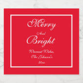 明るいメリースクリプ素朴トの赤いクリスマス ビールラベル (シングルラベル)