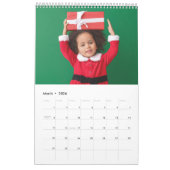 明るいメリータイポグラフィのクリスマスフォト カレンダー (3月 2026)