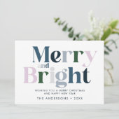 明るいメリータイポグラフィのクリモダンスマス シーズンカード (スタンド正面)