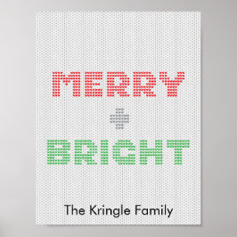 明るいメリータイポグラフィクリスマスセーター ポスター