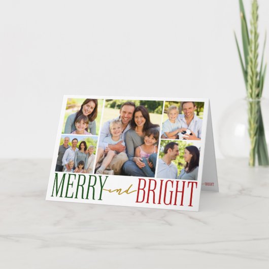明るいメリータイポグラフィ写真 シーズンカード (正面)