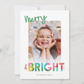 明るいメリーティッシュペーパーのクリスマスフォト シーズンカード (正面)