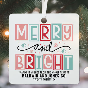 明るいメリートレンディーヴィンテージカスタムクリスマス メタルオーナメント