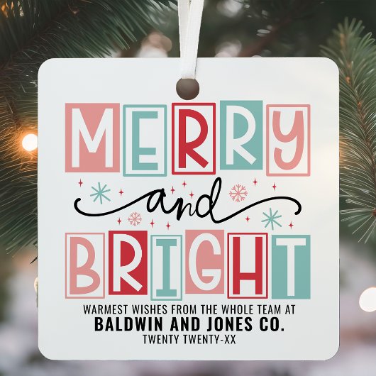 明るいメリートレンディーヴィンテージカスタムクリスマス メタルオーナメント